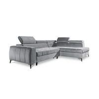 ECKSOFA Schlafsofa Agnesa In Salvador - Hellgrau, Holzwerkstoff/Textil (275/200cm) - Fun Möbel