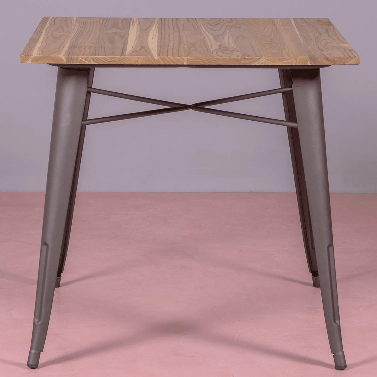 TISCH Quadratisch Alteiche 80/80/78 cm - Alteiche, Metall (80/80/78cm) - Nest Dream