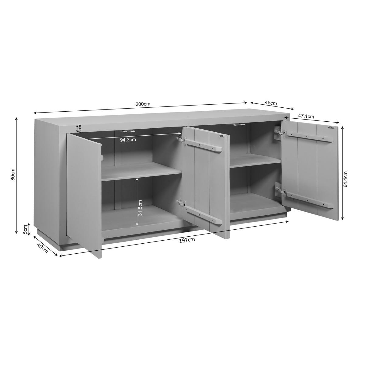 SIDEBOARD Brussel Braun 45/200/80 cm - Braun, Holz (200/80/45cm) - Starfurn