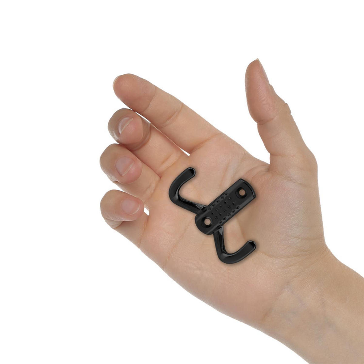 KLEIDERHAKEN 7 / 4.7 cm - Schwarz, Metall (1.69/4.7/7cm) - Intirilife