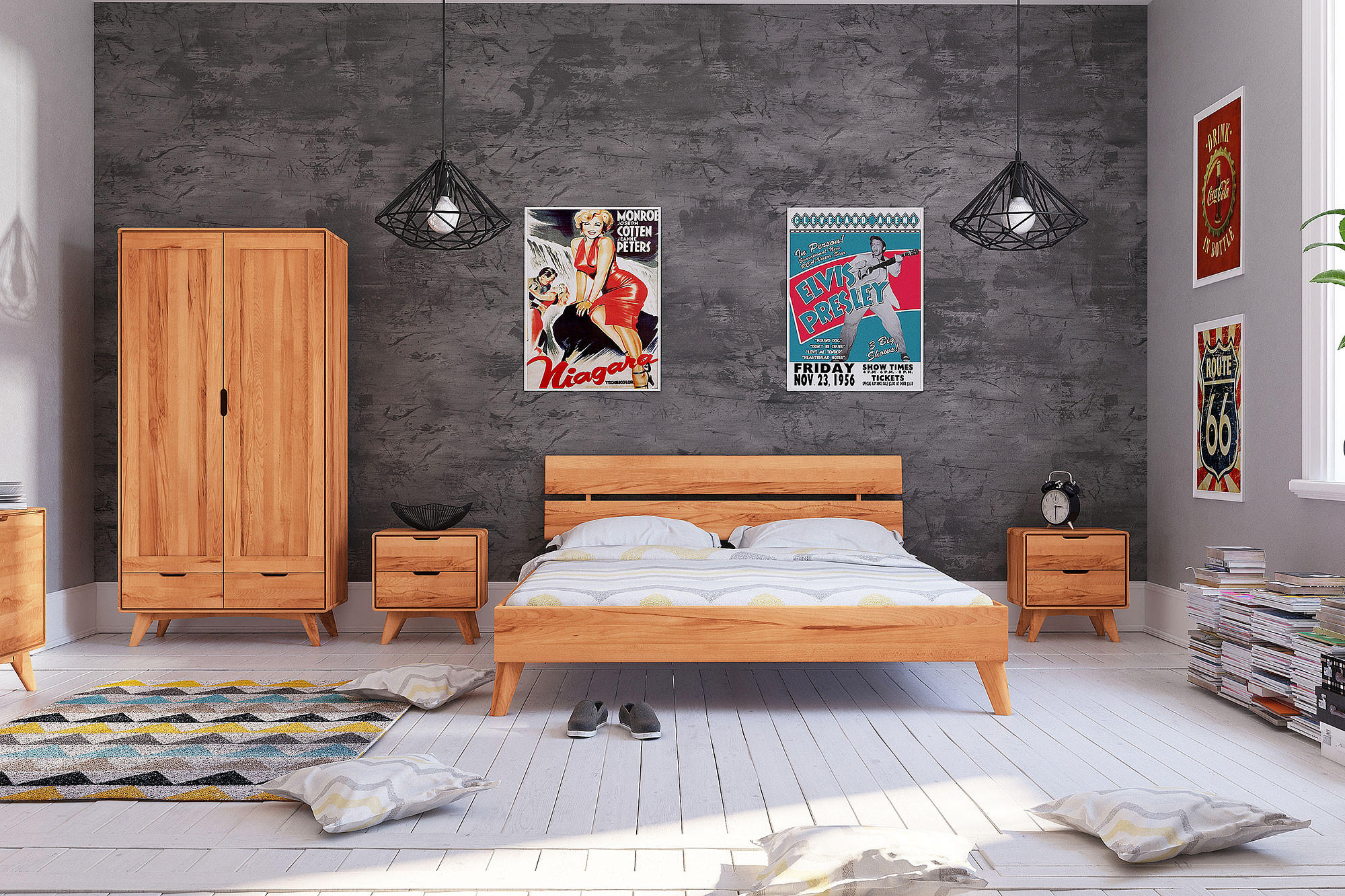 Thumbnail - byoak Greg, Wildeiche, Holz, Echtholz,Wildeiche, 120x210 cm, Schlafzimmer, Betten