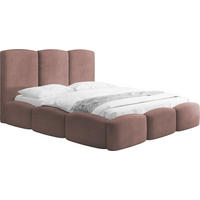 POLSTERBETT Harmony mit Bettkasten & Lattenrost in Altrosa Chenille 140 x 200 cm - Birkefarben/Altrosa, Holzwerkstoff/Kunststoff (140/200cm) - WFL GROUP