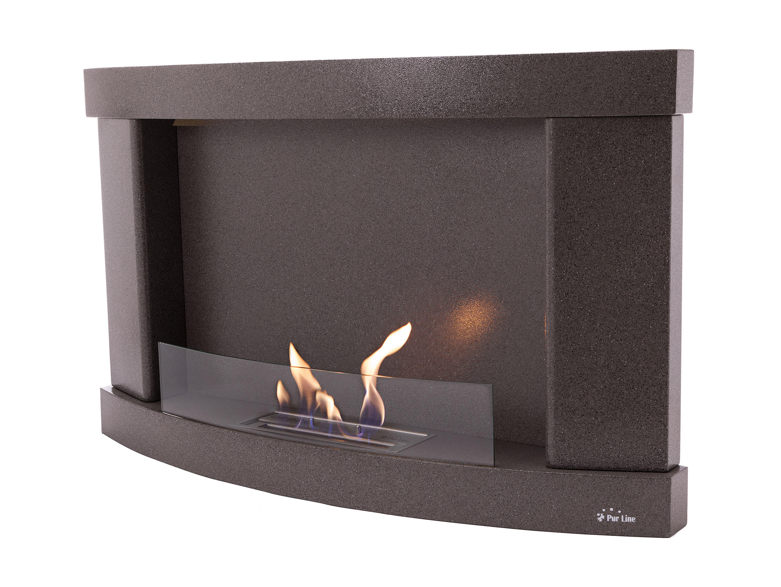 BIOETHANOL-KAMIN Grau Wandmodell inklusive 1 L Brennblock - Grau, Metall (97/59/15cm) - Purline