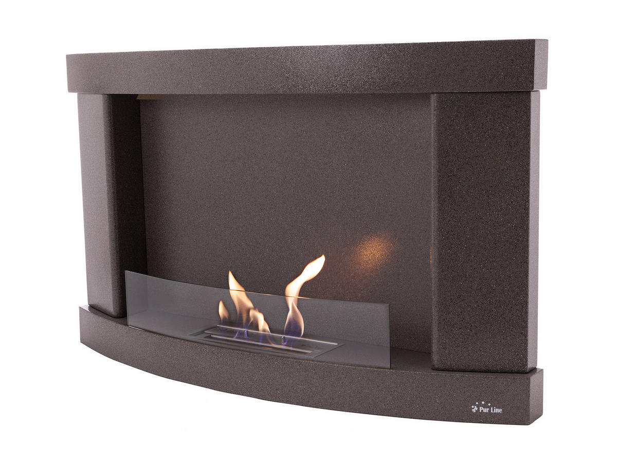 BIOETHANOL-KAMIN Grau Wandmodell inklusive 1 L Brennblock - Grau, Metall (97/59/15cm) - Purline