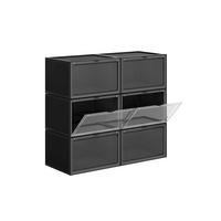 SCHUHBOX SCHUHORGANIZER 6ER-SET - Schwarz, Kunststoff (28/36cm) - Hansiro