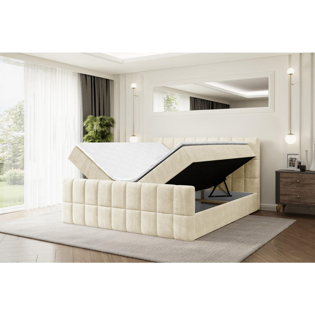 Thumbnail - Altdecor Boxbett, Beige, Holzwerkstoff, Höhe ca. 20 cm, 180x200 cm, Schlafzimmer, Betten, Boxspringbetten
