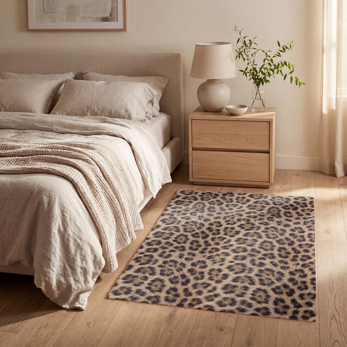 KOBERCE - Leopard - Kabát - Klasický - Hnedý - 80x120 cm - hnedá, textil/plast (80/0.4cm) - OnlyWow
