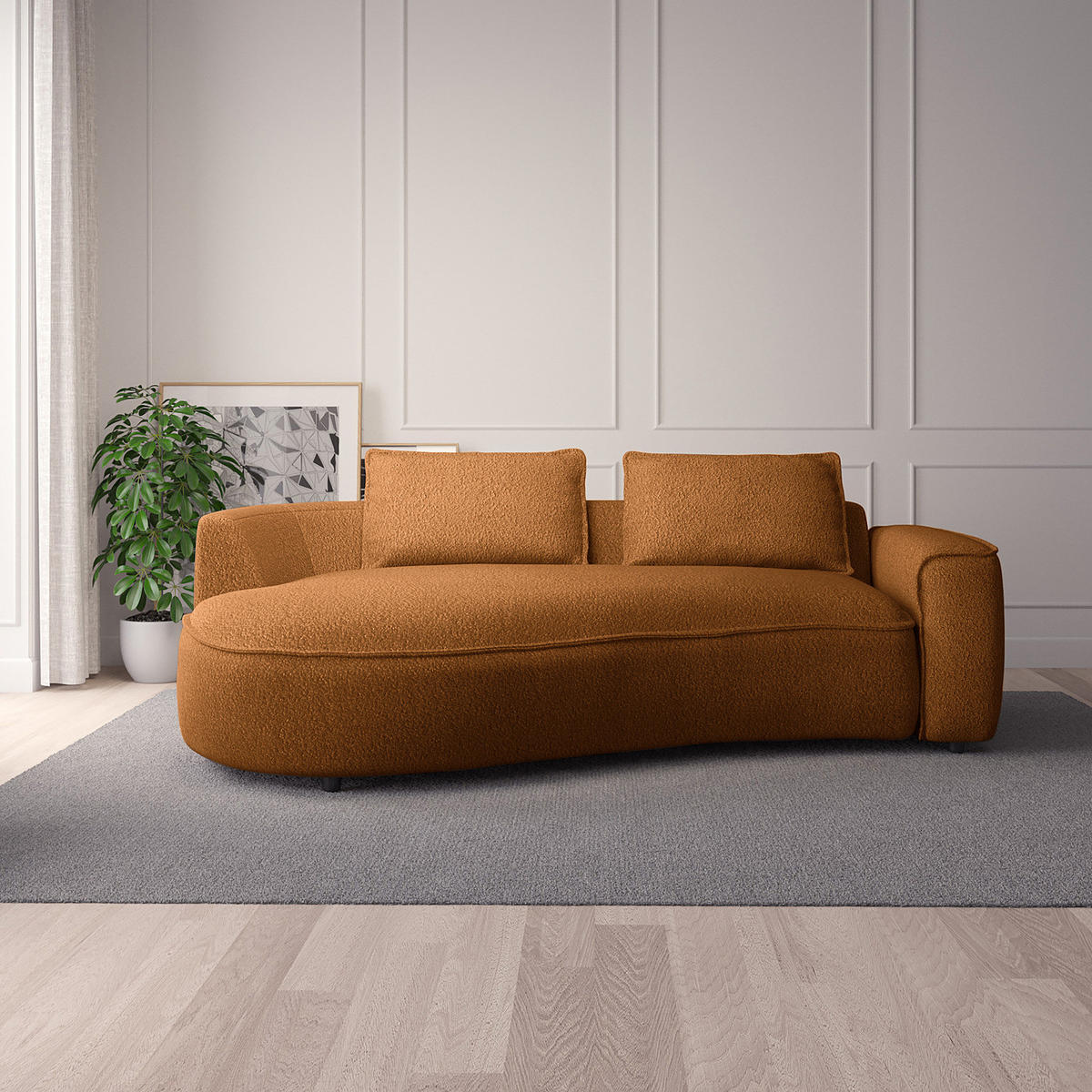 2,5-SITZER SOFA - Beige/Schwarz, Kunststoff/Textil (217/82/146cm) - home24