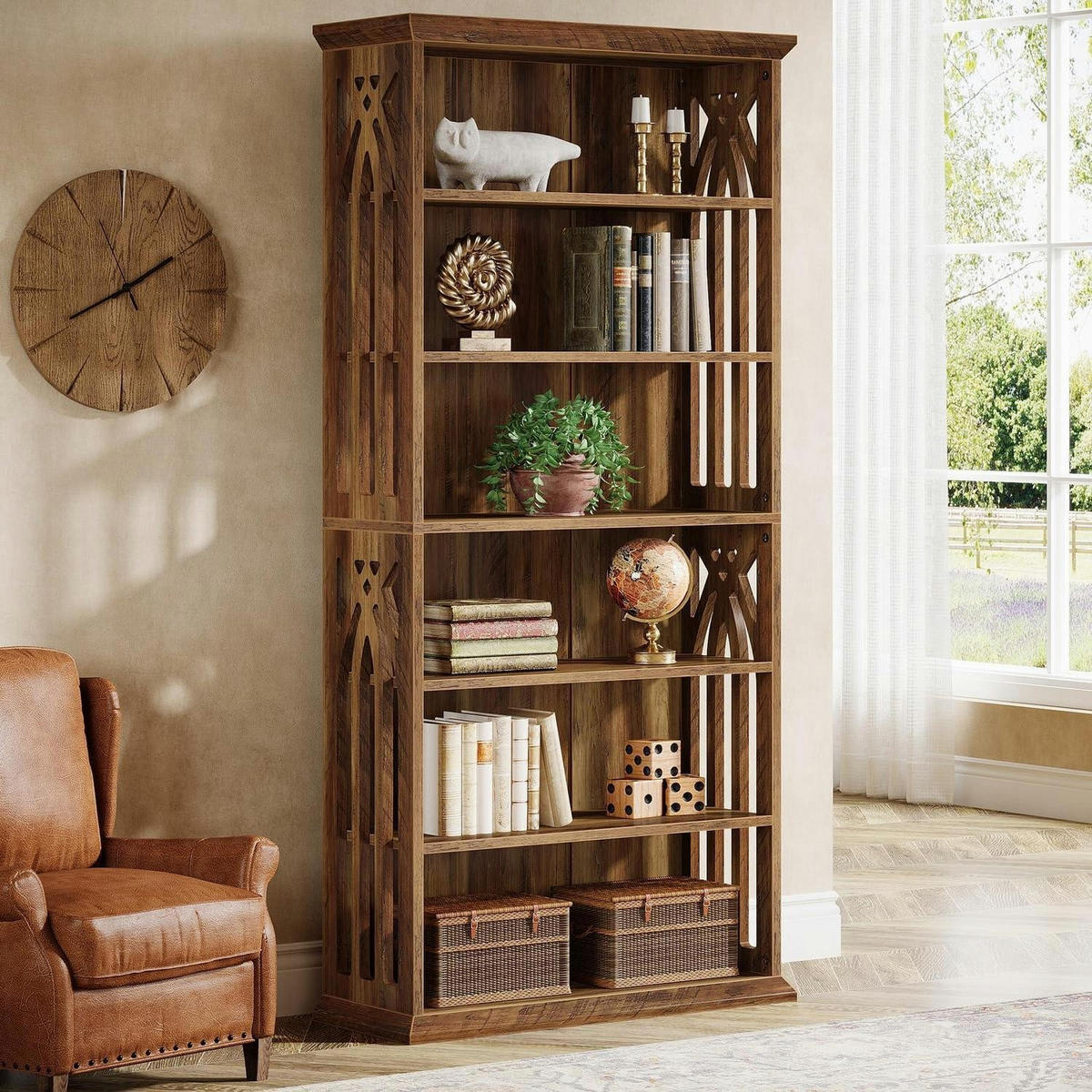 BÜCHERREGAL 190 cm Braun - Braun, Holzwerkstoff (70/180/30cm)
