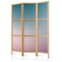 PARAVÁN Japonský 3-dielny 135x172 cm Farebné Ombré - modrá, drevo/textil (135/172/3cm) - Muralo