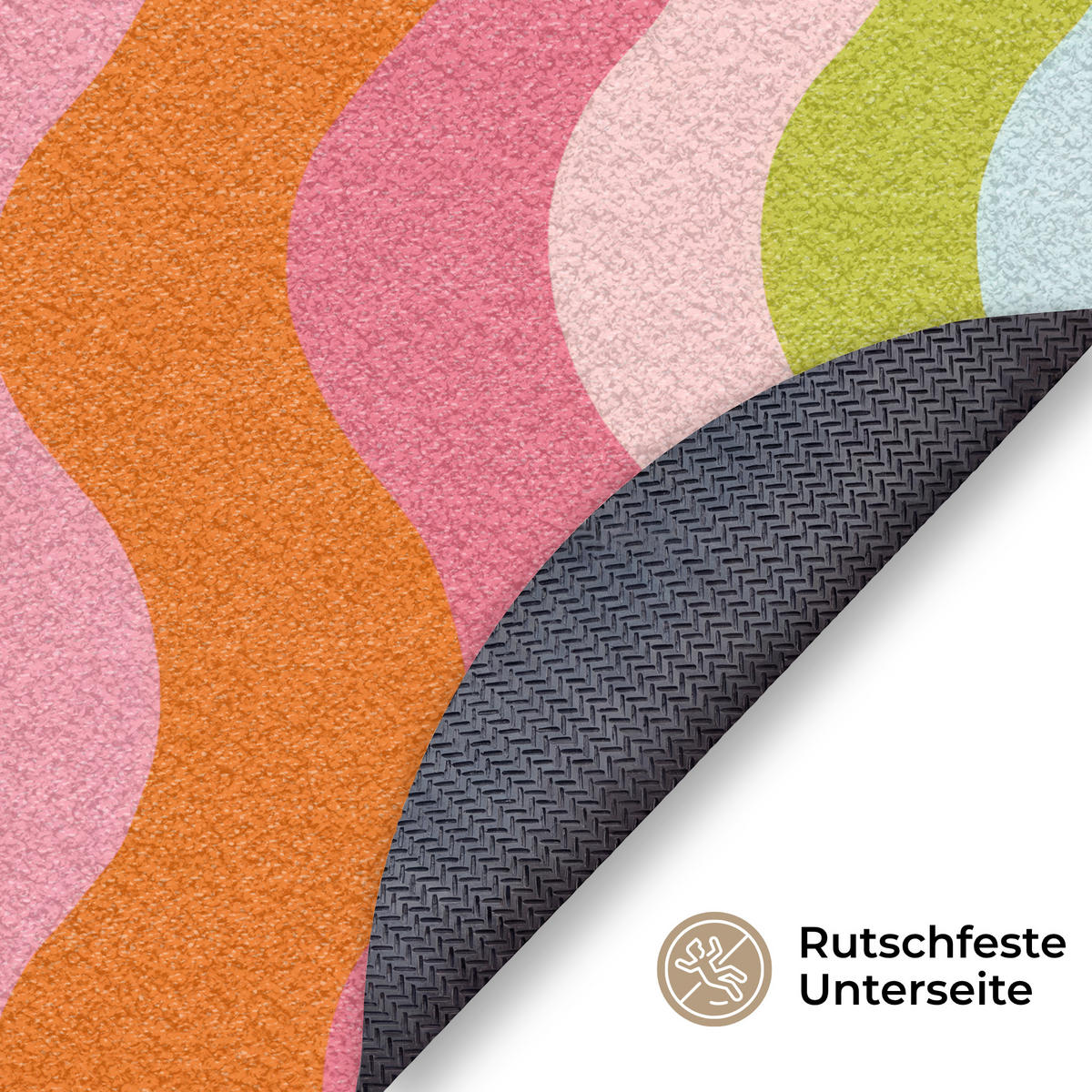 ROHOŽKA Oběžné dráhy - Vlny - Barevné - Vertikální 90x90 cm - různobarevná, textil/umělá hmota (90/0.4cm) - MuchoWow