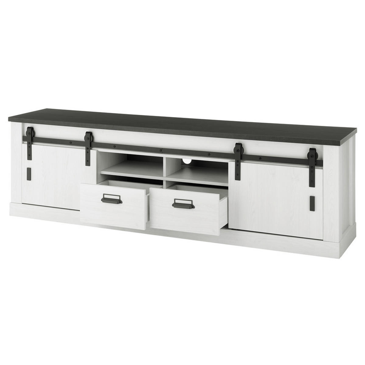 LOWBOARD Shelton-61 - Weiß, Holzwerkstoff (201/61/43cm) - Lomado