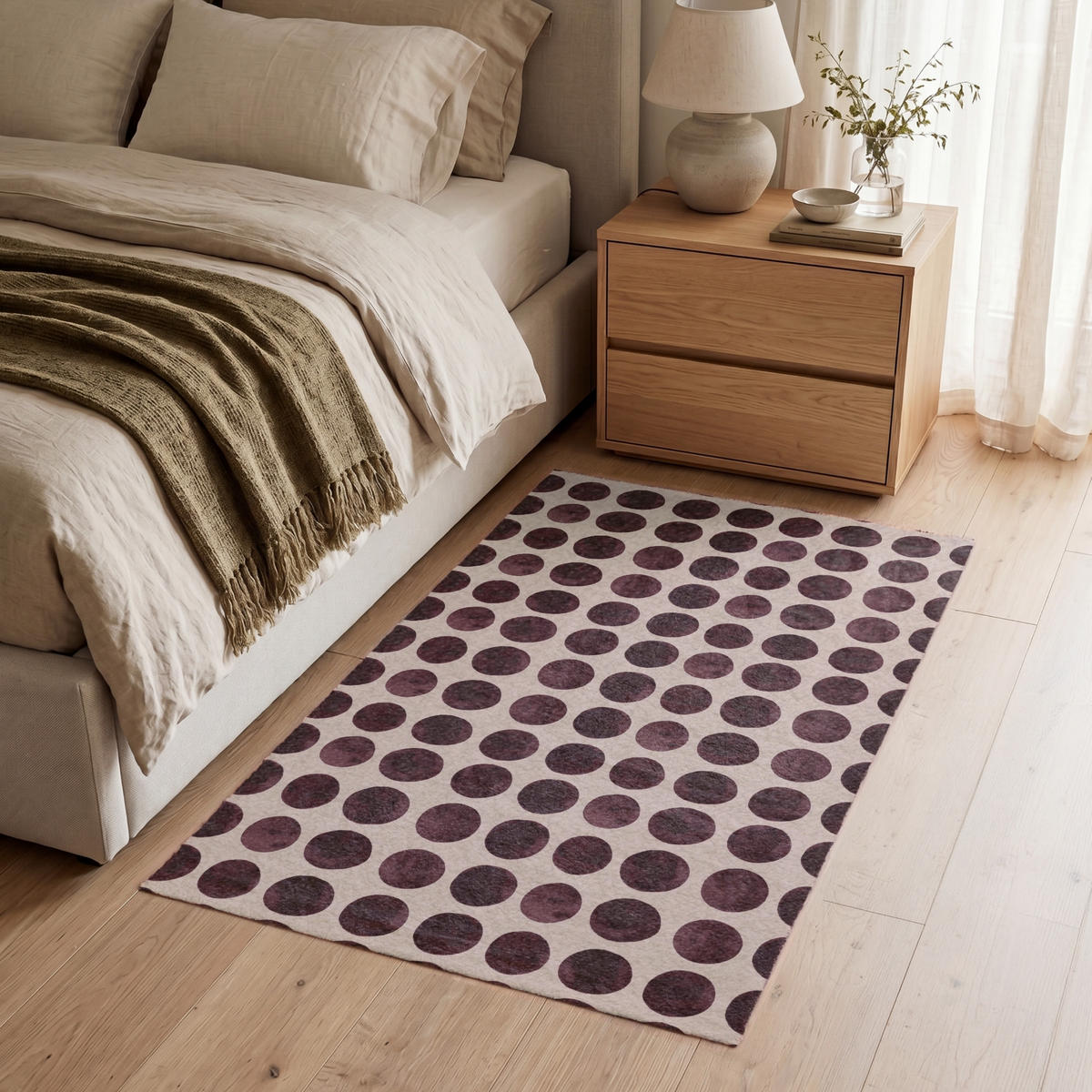 KOBERCE - Bodky - Vzor - Hnedý - 90x150 cm - tmavohnedá, textil/plast (90/0.4cm) - OnlyWow