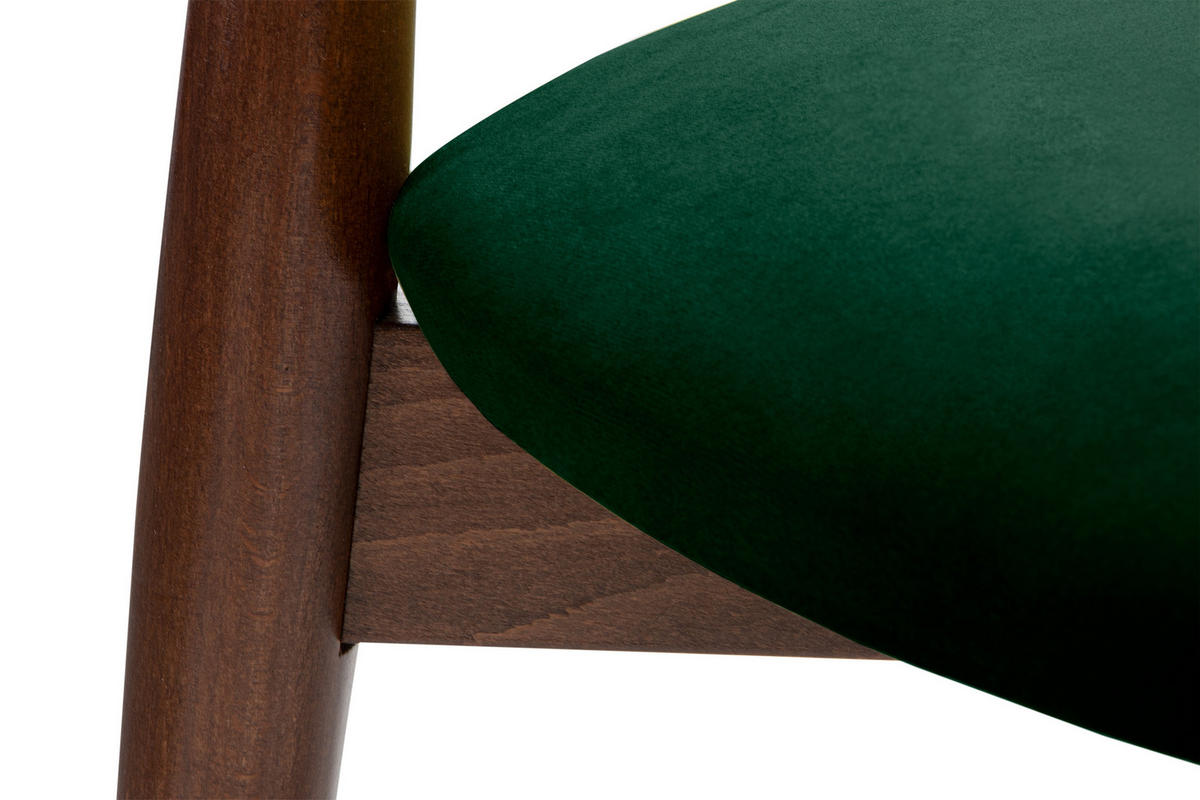ESSZIMMERSTÜHLE RABI (2er-Set), dunkelgrün / mittel Walnuss - Dunkelgrün/Walnussfarben, Holz/Buchenholz (47/79/45cm) - KONSIMO®