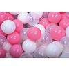 BÄLLE für Bällebad, Spielbälle, Plastikbälle für Kinder Set 50 pcs.: Hellrosa/Transparent/Weiß - Pink, Textil (7/7/7cm) - MeowBaby