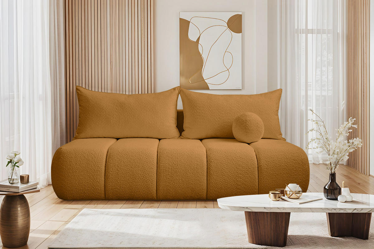 SCHLAFSOFA PIANO Golden - Gelb, Holz (207/91/103cm) - Kaiser Möbel