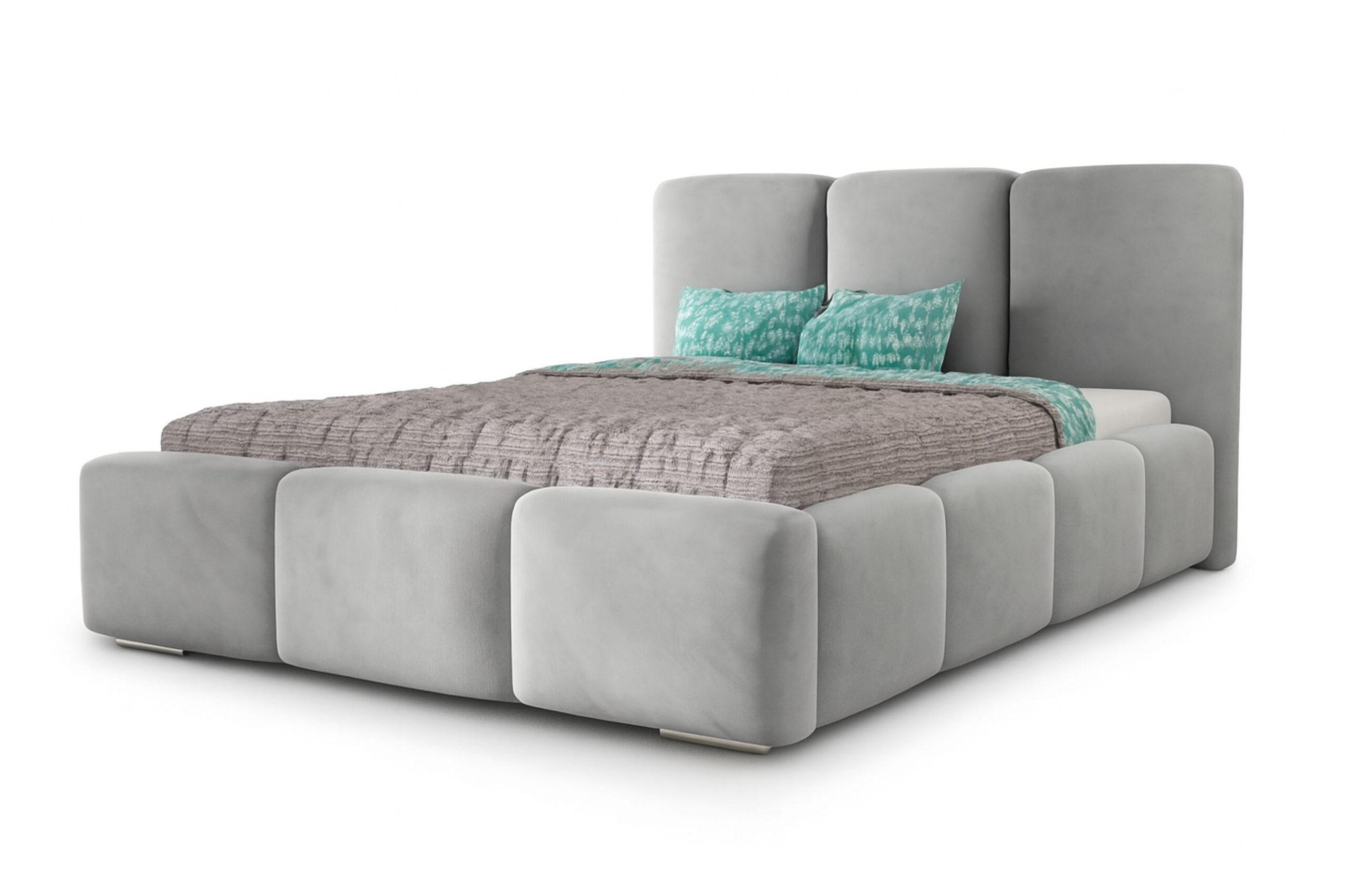 POLSTERBETT ROYAL, 180 x 200 cm mit Bettkasten und Lattenrost aus Metall, Velourstoff, Frabe: Dunkelgrau - Dunkelgrau, Holz/Kunststoff (180/200cm) - Agmat-Furniture