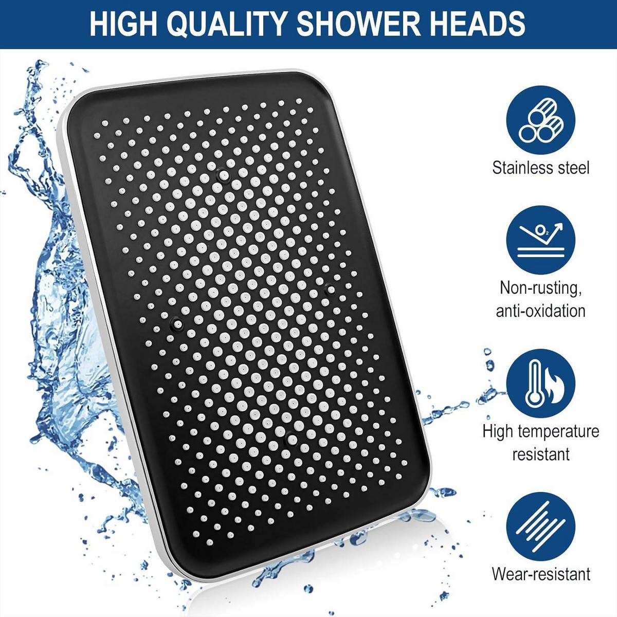 REGENDUSCHE 30x20 cm Edelstahl Gebürstetes Chrom - Silberfarben, Metall (26/12.7/26cm)