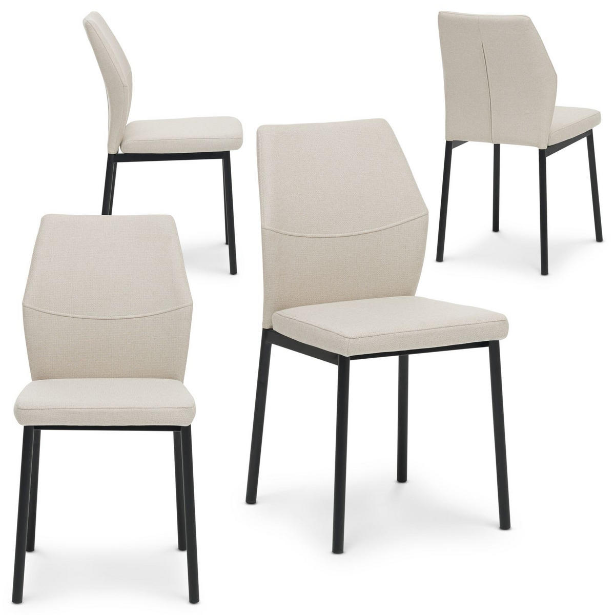 ESSZIMMERSTÜHLE VANORA 4ER-SET - Beige, Textil (41/84/47cm) - IDIMEX