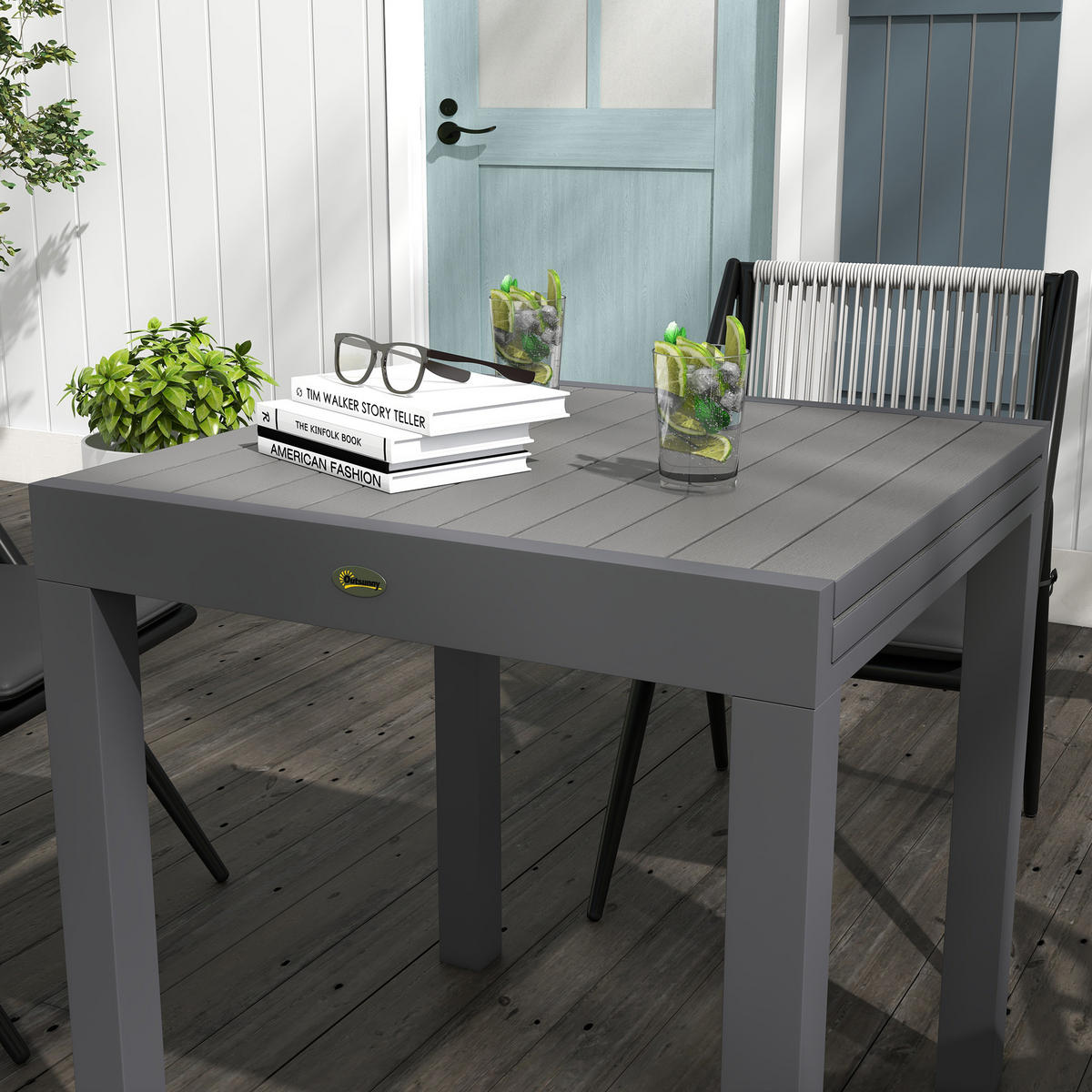 GARTENTISCH DE-07261 ausziehbar, wetterbeständig mit Aluminiumgestell Grau - Grau, Metall (162/80/75cm) - ComfortXL
