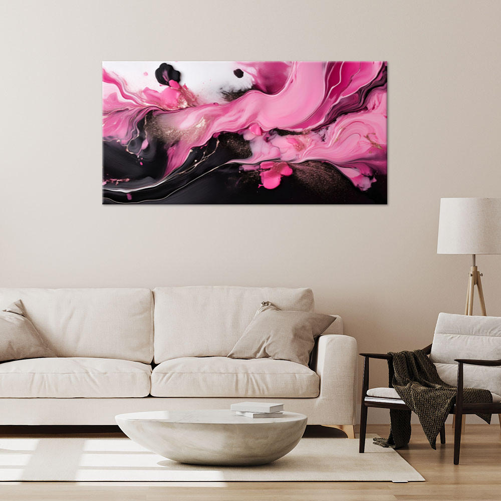 LEINWANDBILD Rosa abstraktes Loft 80x40cm - Pink, Textil (80/40cm) - Feeby
