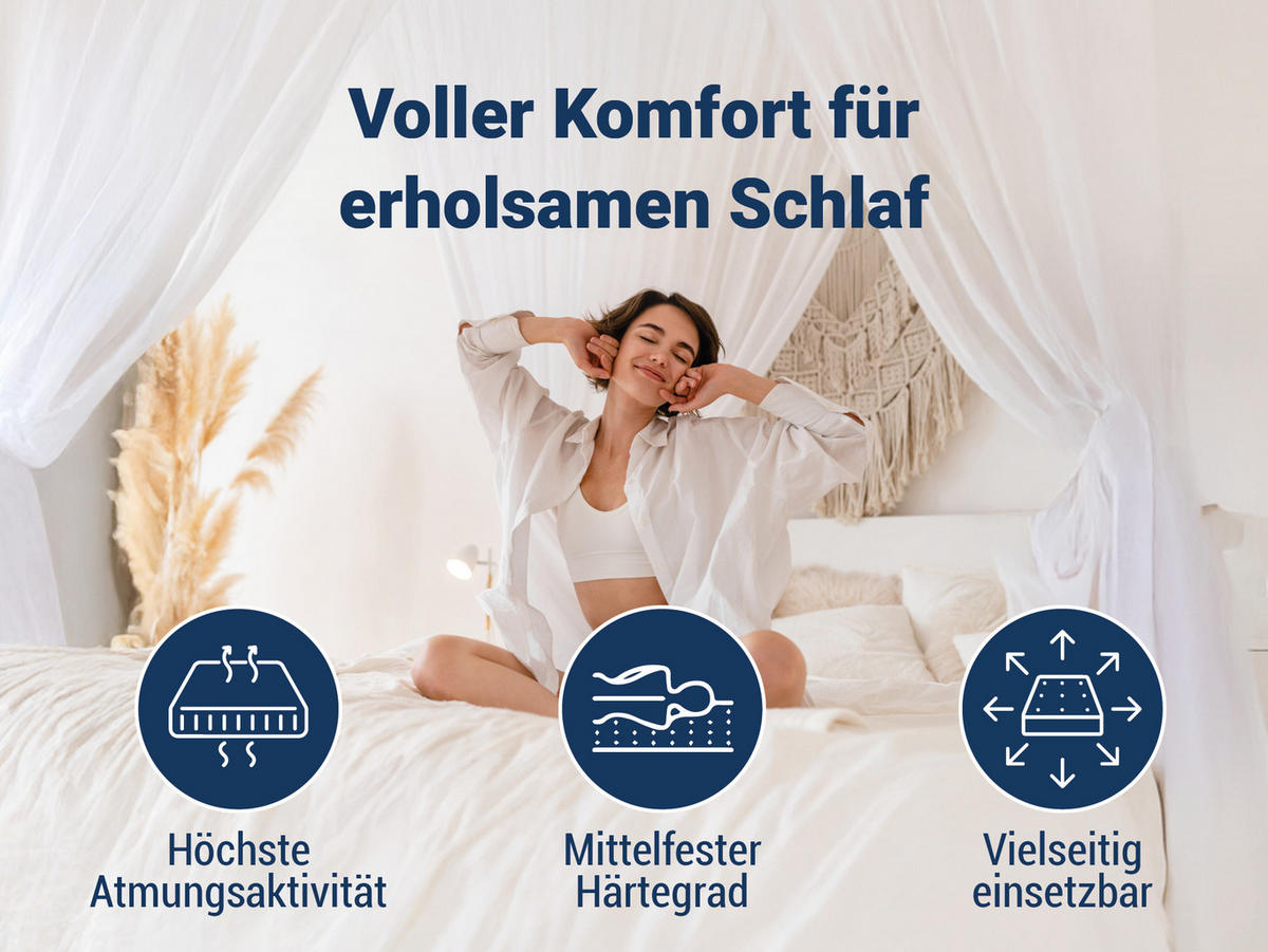 MATRATZE Basic-Line, Größe: 90 x 190 cm - Weiß, Textil (90/190cm) - Betten-ABC