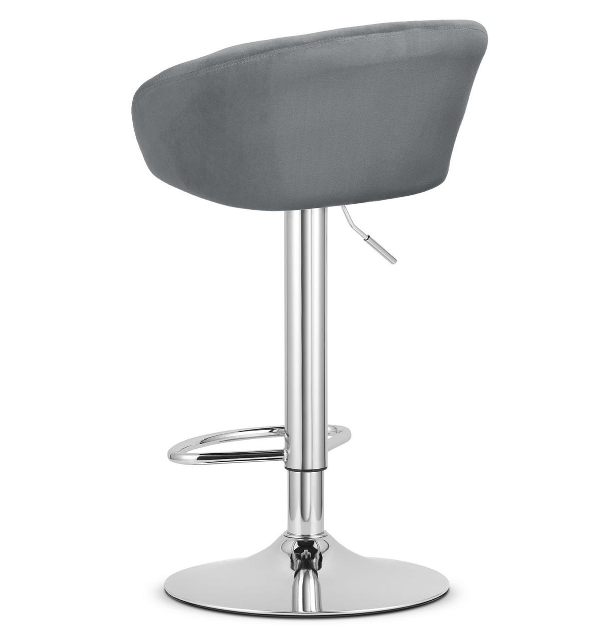 BARHOCKER EAST grauer Sitz, Chrombasis - Grau, Textil (53/103/46cm) - Valora