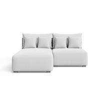 ECKSOFA Ronni Bouclé-Stoff Weiß Links - Weiß, Holz/Textil (206/190cm) - Graingold