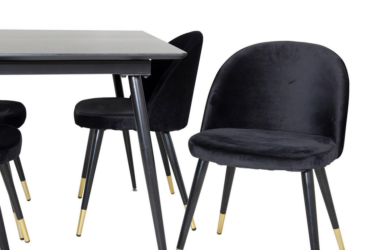 TISCHGRUPPE Schwarz - Schwarz, Holzwerkstoff (90/76/120cm) - ebuy24