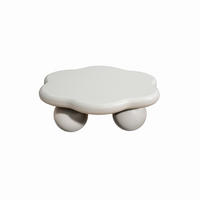 COUCHTISCH wolkenförmig 80 cm mit Kugelfüßen, moderner Beistelltisch in Creme-Weiß für kleine Wohnungen - Weiß, Holzwerkstoff (79/79/31cm)