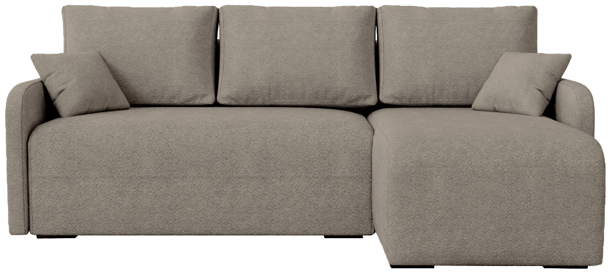 ECKSOFA Malen mit Schlaffunktion Braun Bouclé - Graubraun, Textil (215/141cm) - Bromarkt