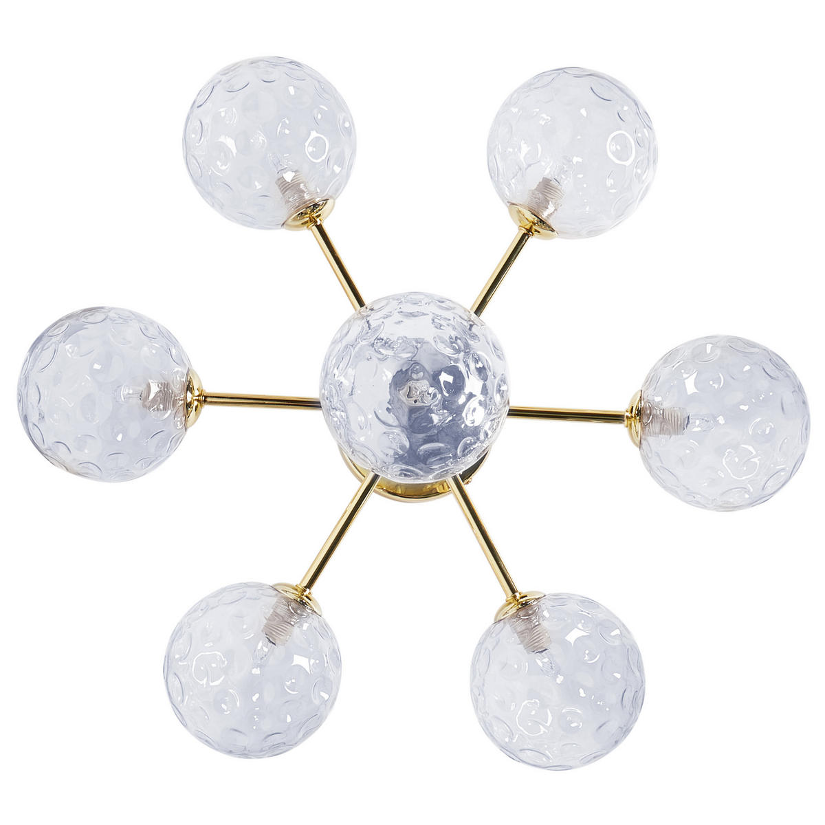 DECKENLAMPE Blau/Gold Anadyr - Blau/Goldfarben, Glas (52/52/28cm) - Beliani