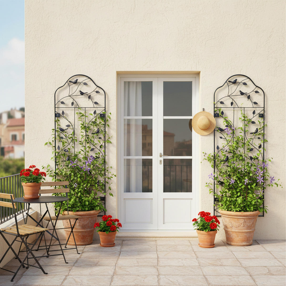 METALNA ogr. - crna, metal (38/110/1cm) - Relaxdays