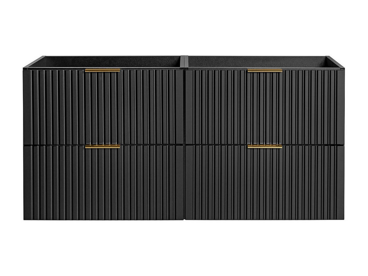 WASCHBECKENUNTERSCHRANK - Streifenoptik - Schwarz - 120 cm - ZEVARA - Schwarz, Holz (120/57/46cm) - Vente-Unique