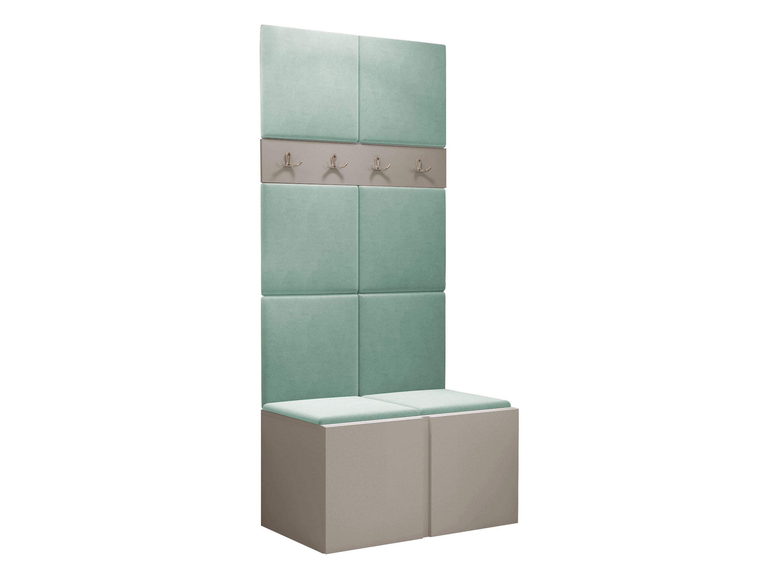 GARDEROBEN-SET Orion IV - Kaschmir/Mintgrün, Holzwerkstoff/Kunststoff (84/186/46cm) - MIRJAN24