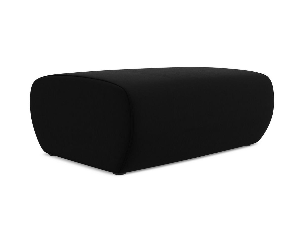 POUF Samt Stoff Schwarz - Schwarz, Kunststoff/Textil (102/40/62cm) - Makamii