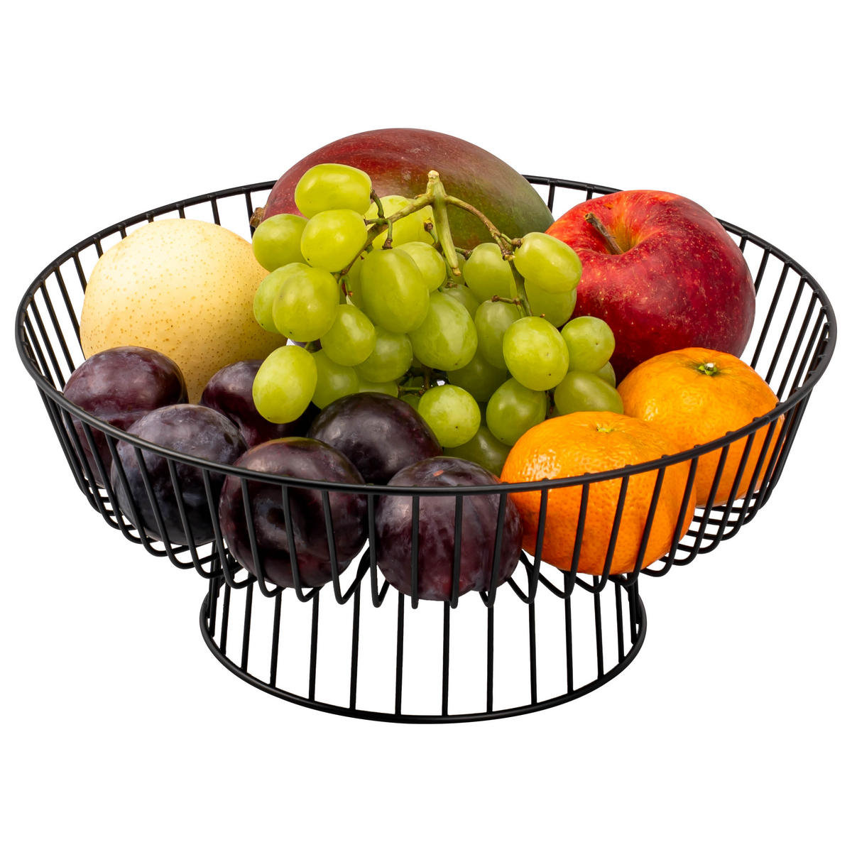 OBSTKORB, aus Metall, schwarz - Schwarz, Metall (28.5cm) - eluno