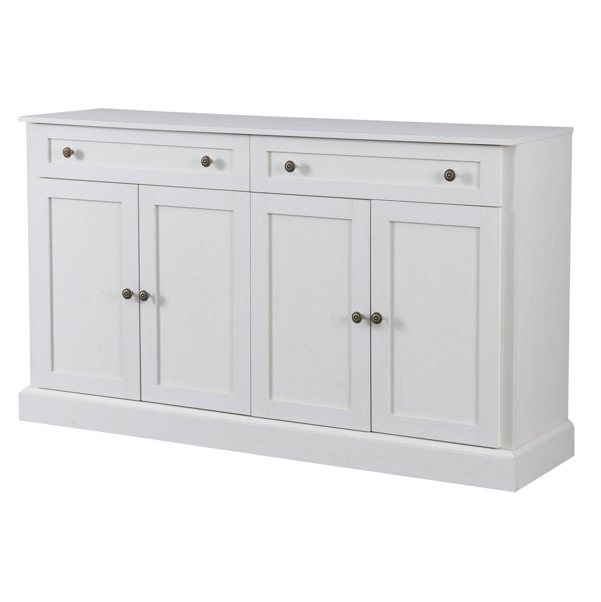 SIDEBOARD 150/40/86 cm in Antikweiß mit 4 Türen und 2 Schubladen - Weiß, Holzwerkstoff (150/86/40cm) - Flora Grace