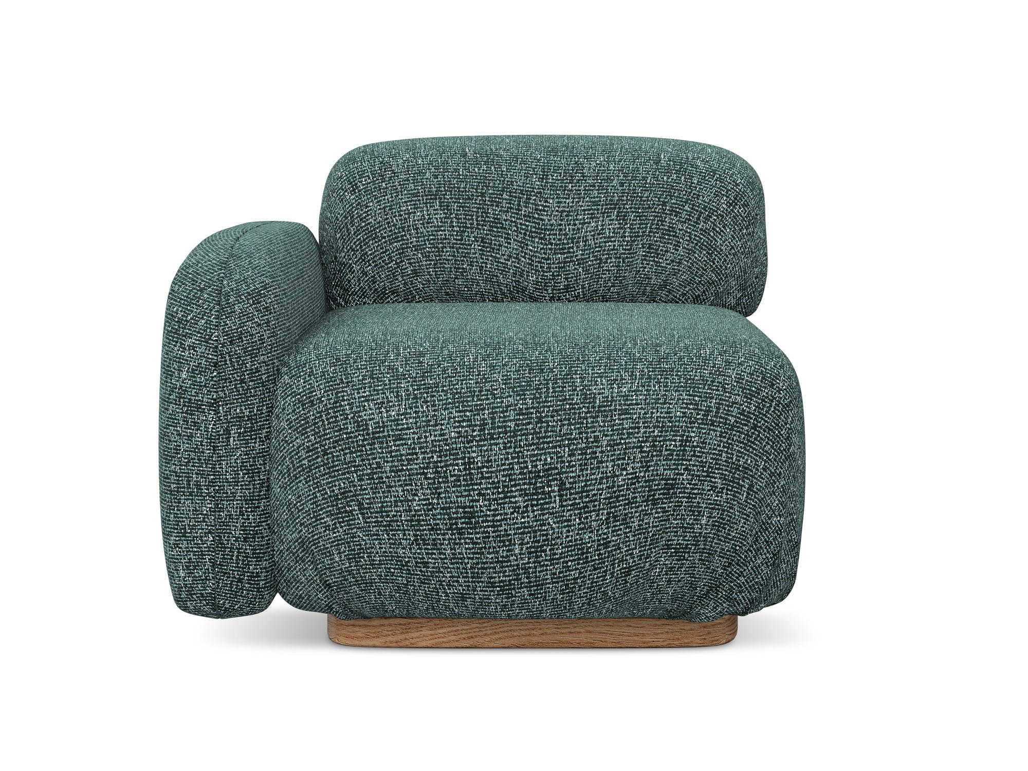 SOFAELEMENT Links Strukturstoff Stoff Blau - Blau/Blaugrau, Holz/Textil (95/73/95cm) - Makamii