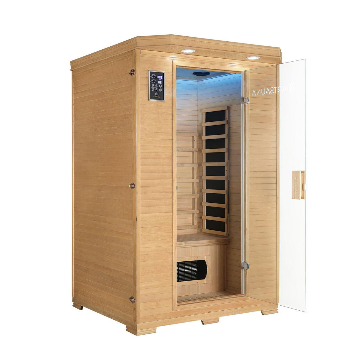 INFRAROTKABINE Oslo mit Triplex-Heizsystem & Hemlockholz - Naturfarben, Holz (120/190/100cm) - Artsauna