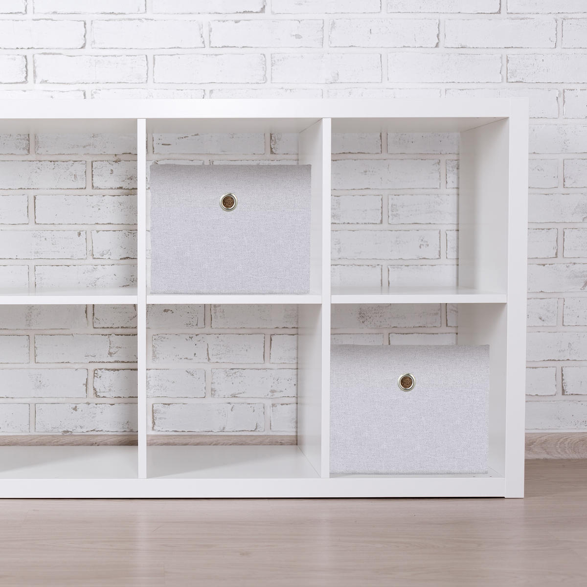 2XAUFBEWAHRUNGSBOX - Weiß, Papier/Textil (20.5/16/25cm) - Relaxdays