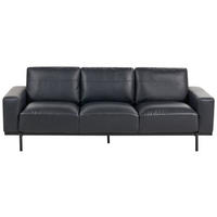 3-SITZER-SOFA Kunstleder Schwarz Sovik - Schwarz, Kunststoff/Textil (215/72/87cm) - Beliani