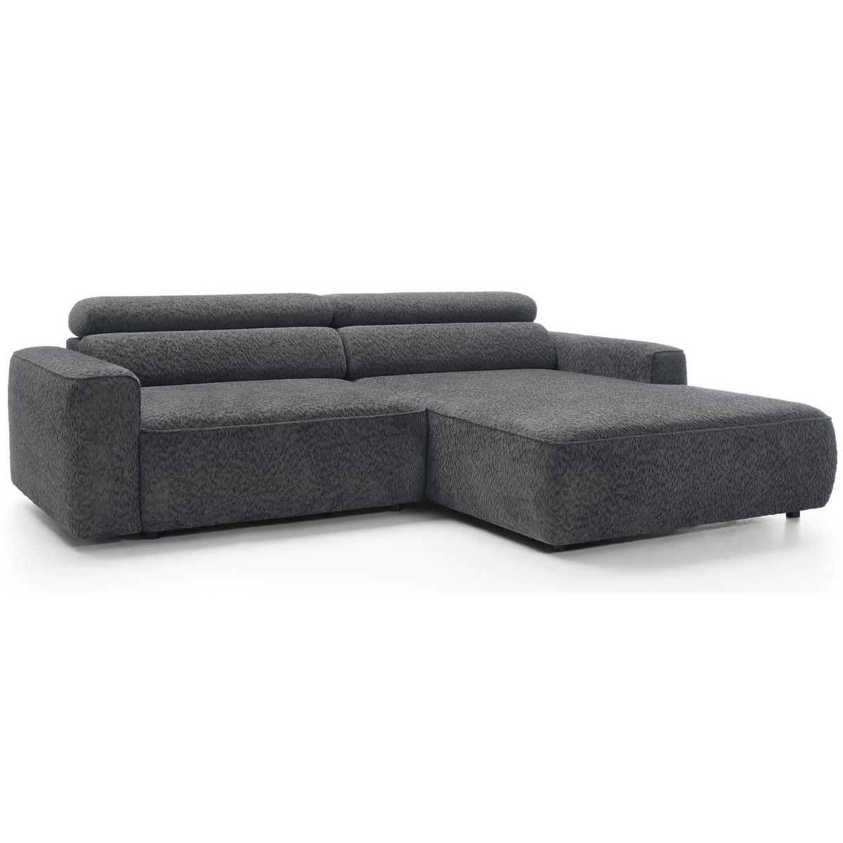 ROHOVÁ pohovka Fando s elektricky výsuvným sedákem, tmavě šedý ženil - černá/tmavě šedá, textil/plast (182/252cm) - Selsey