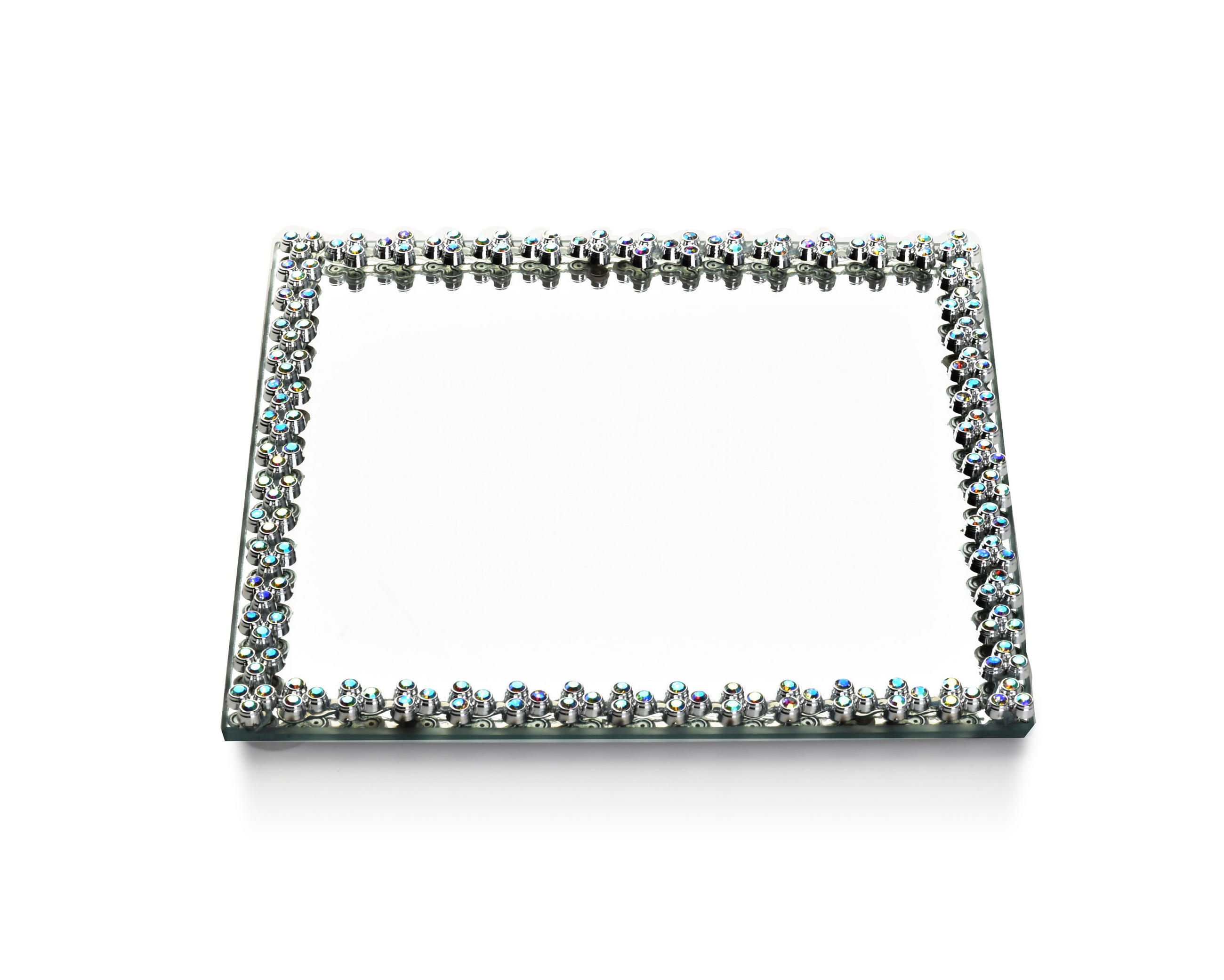 DEKOTABLETT Margot Silber 15/15/1 cm Glas - Silberfarben, Glas (1cm) - Mondex