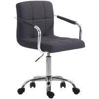 BÜROSTUHL Luca, Stoff Schwarz - Schwarz, Textil/Metall (52/88/44cm) - TPFLiving