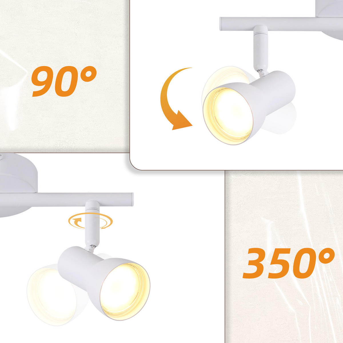 STRAHLER 2 Flammig-GU10 8*15.5*25.5 - Weiß, Metall (25.5/8/15.5cm) - ZMH