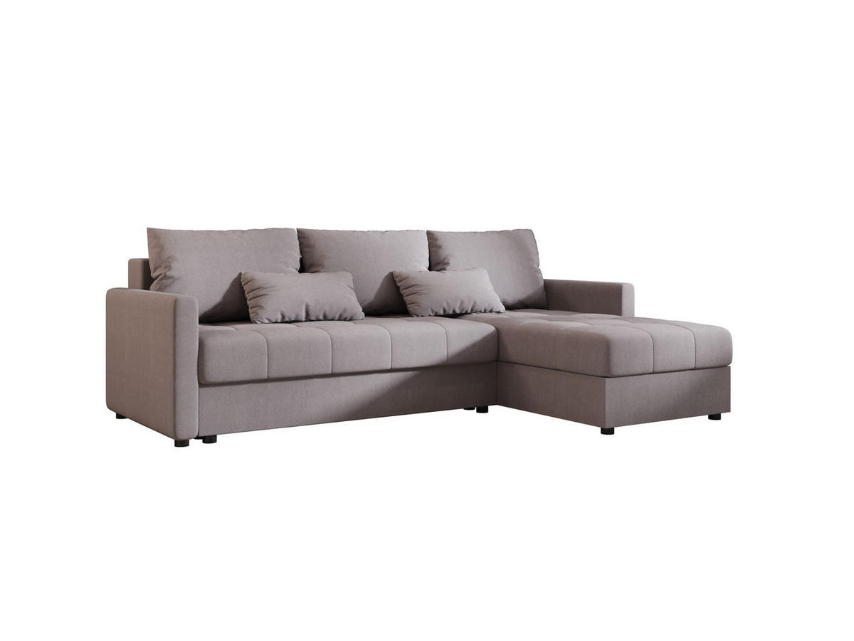 ECKSOFA MOS L BIS Cosmic 160 Rechts mit Schlaffunktion - Grau, Textil (220/143cm) - Bedante