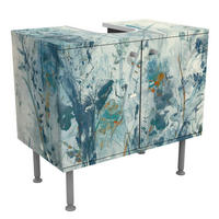 WASCHBECKENUNTERSCHRANK Blaue Frühlingswiese I 60/55/35 cm - Blau, Holzwerkstoff (60/55/35cm) - Bilderwelten