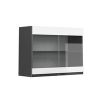 KÜCHENGLASSCHRANK R-Line Weiß 80 cm J-Shape - Anthrazit/Weiß, Holzwerkstoff (80/60/31cm) - Vicco