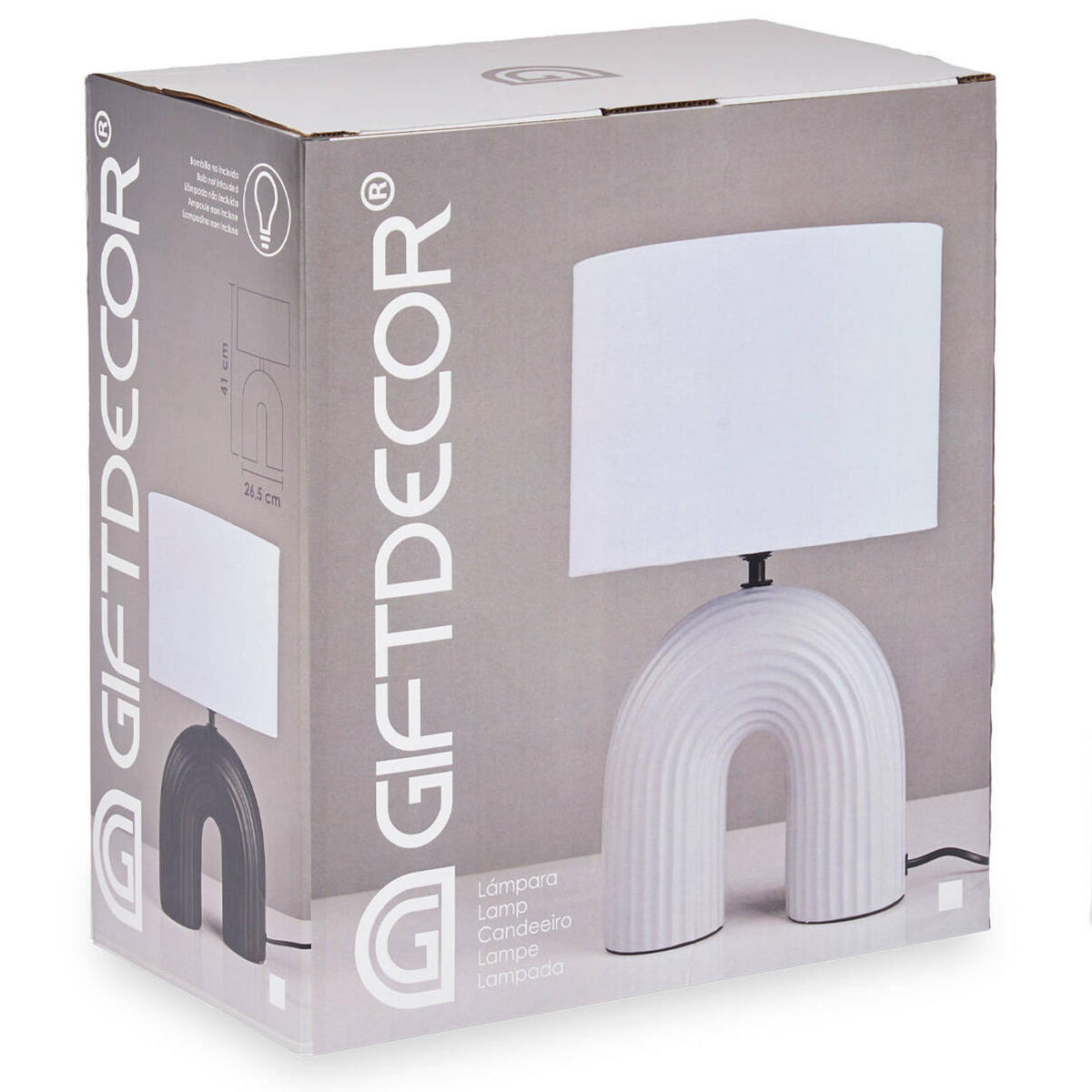 TISCHLAMPE Bridge H. 41 cm - Weiß, Keramik (15.5/26.5/41cm) - Giftdecor